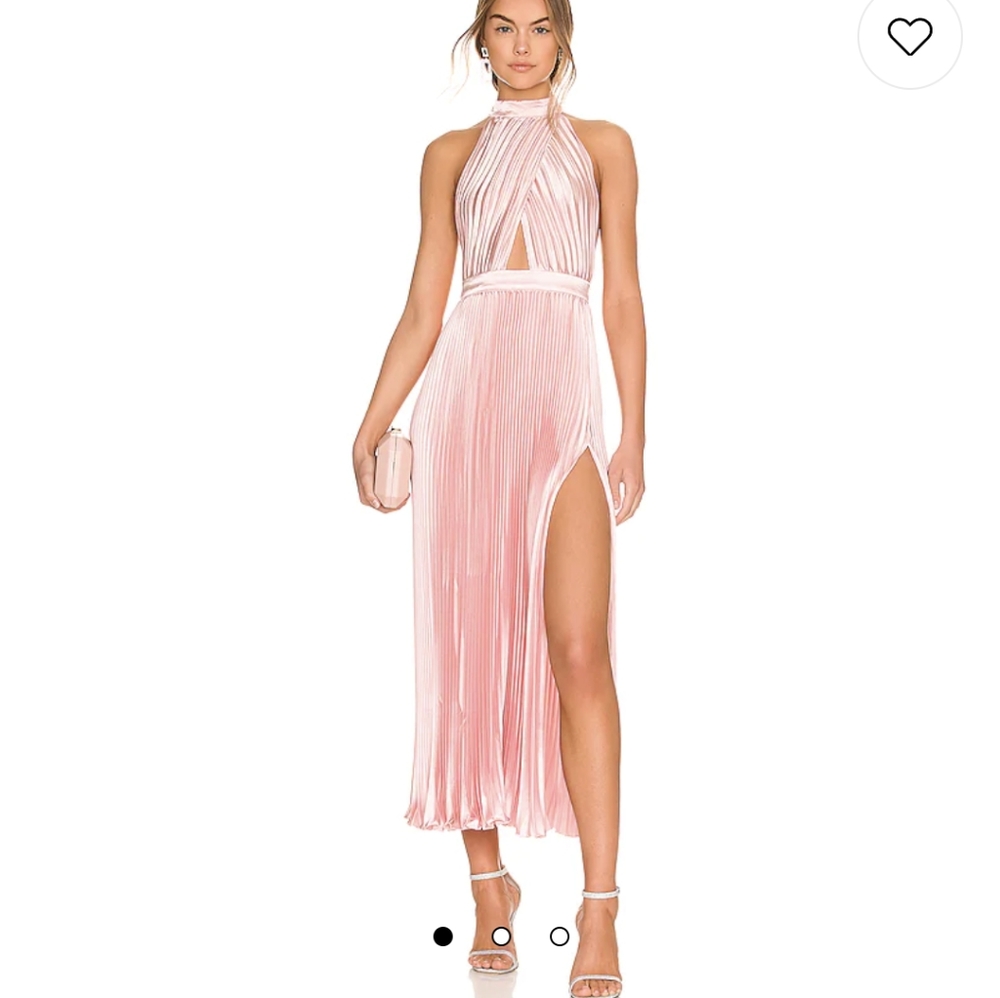 Renaissance Split Midi Dress in Light PinkL'IDEE